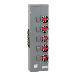 EZMH315225 – Branch unit, EZ Meter-Pak, 225A, 5 x 5 jaw sockets, 208Y/120VAC, horn bypass, ringless, 1200A Al/Cu busbar