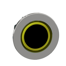 ZB4FW983 – Head for illuminated push button, Harmony XB4, metal, yellow flush mounted, 30mm, universal LED, illuminated ring