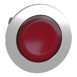 ZB4FV043 – Head for pilot light, Harmony XB4, flush mounted, red, 30mm, with plain lens, universal LED