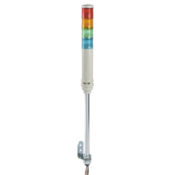 XVC4B45S – Complete pre wired monolithic tower light, Harmony XVC, plastic, red orange green blue,40mm, tube mounting, steady or flashing, buzzer, IP23,24V AC DC
