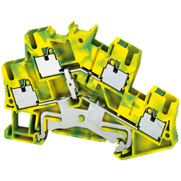 NSYTRP24DPE – Terminal block, Linergy TR, push-in type, 4 points, 2.5mm², double level, protective earth, green-yellow, set of 50