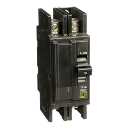 QOU2103100 – Mini circuit breaker, QOU, 10A, 2 pole, 120/240 VAC, 10kA, mounting foot