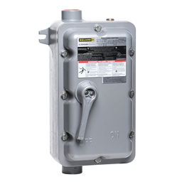 H100XBD – Circuit breaker enclosure, PowerPacT B, 15A to 100A, NEMA 7/9, cast aluminum, surface mount, I/O