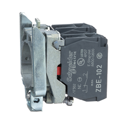 ZB4BZ104 – Harmony, 22mm Push Button, XB4B operators, contact block, with mounting collar, 2 NC, screw clamp terminal