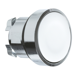 ZB4BA1 – Head for non illuminated push button, Harmony XB4, metal, flush, white, 22mm, spring return, unmarked