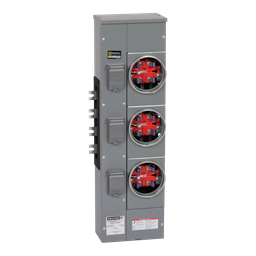 EZM313125M10 – Branch unit, EZ Meter-Pak, 125A, 3 x 5 jaw sockets, 208Y/120VAC, no bypass, ringed, 800A Al busbar, special