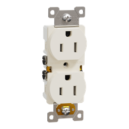 SQR42101LA – Socket-outlet, X Series, 15A, standard, duplex, tamper resistant, residential, light almond, matte finish