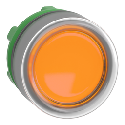 ZB5AW553C0 – Head for illuminated push button, Harmony XB5, grey bezel, orange flush, 22mm, universal LED, spring return, clear boot