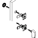 NSYCL220CRN – Complete manual handle lock operated with key 220 (2) for PanelSeT CRN enclosure