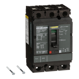 HJL36015 – Circuit breaker, PowerPacT H, 15A, 3 pole, 600VAC, 25kA, lugs, thermal magnetic, 80%
