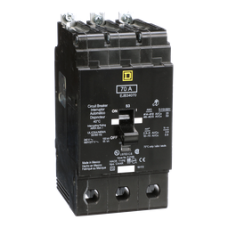 EJB34070 – Mini circuit breaker, E-Frame, 70A, 3 pole, 480Y/277VAC, 100kA max, bolt on