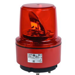 XVR13B04 – Prewired rotating mirror beacon, Harmony XVR, 130mm, red, without buzzer, 24V DC