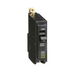 QOB110 – Mini circuit breaker, QO, 10A, 1 pole, 120/240VAC, 10kA, bolt on