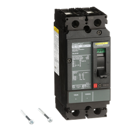 HDL26150 – Circuit breaker, PowerPacT H, 150A, 2 pole, 600VAC, 14kA, lugs, thermal magnetic, 80%