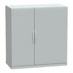 NSYPLAZ12126G – Floor standing polyester enclosure, Thalassa PLA, plain door, open bottom, 1250x1250x620mm, IP54, IK10