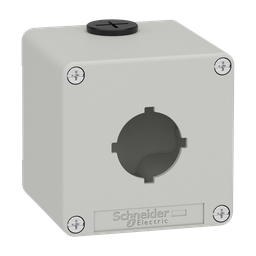 XAPD1601 – Empty control station, Harmony XAP, XB2 SL, zinc alloy, grey, M20, 1 cut out 30mm with notches, 80x80x77mm, UL cULus