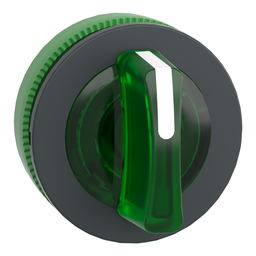 ZB5FK1333 – Head for illuminated selector switch, Harmony XB5, plastic, green handle, flush mounted, universal LED, 3 positions