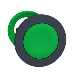 ZB5FA3 – Antimicrobial Flush mounted push button head, Harmony XB5, plastic, green, 30mm, spring return, unmarked