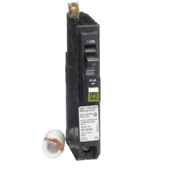 QOB115CAFI – Mini circuit breaker, QO, 15A, 1 pole, 120VAC, 10kA, bolt on, combo ARC fault, pigtail