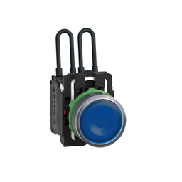 XB5AW26B5 – Push-to-test pilot light, Harmony XB5, plastic, blue, universal LED, screw clamp terminals, 24V