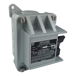 2510FR1H – Manual starter, fractional horsepower, 16A, 1 pole, 1HP at 277VAC, no indicator, NEMA 7&9, 2 conduit opening
