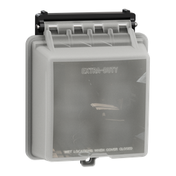 SQWS83221XX – Cover, X Series, weatherproof, 2 gangs, transparent, Standard/Decorative, vertical mounted, matte finish