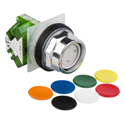 9001KR2UH5 – Push-button, Harmony 9001K, metal, recessed, 7 colours choice, 30mm, spring return, 1 NO