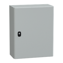 NSYS3D5420P – Wall mounted steel enclosure, PanelSeT S3D, plain door, with mounting plate, 500x400x200mm, IP66, IK10