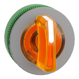 ZB5FK1553C0 – Head for illuminated selector switch, Harmony XB5, grey bezel, orange handle, 30mm, universal LED, 3 positions,
