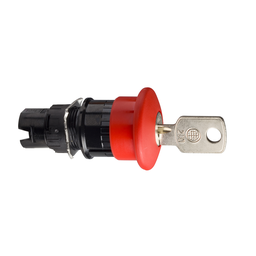 ZB6AS934 – Head for emergency stop push button, Harmony XB6, red mushroom 30mm, 16mm, trigger/latching key to release, unmarked