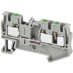 NSYTRP43 – Terminal block, Linergy TR, push-in type, feed through, 3 points, 4mm², grey, set of 50