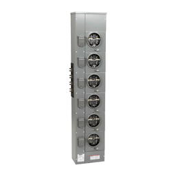 EZML316125 – Branch unit, EZ Meter-Pak, 125A, 6 x 5 jaw sockets, 208Y/120VAC, lever bypass, ringless, 800A Al busbar