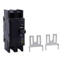 QOUR2205283 – Mini circuit breaker, QOU, 20A, 2 pole, 120/240 VAC, 10kA, field reversible lugs, ring terminal