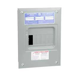 HOM612L100FCP – Load center, Homeline, 1 phase, 6 spaces, 12 circuits, 100A fixed main lugs, NEMA1, flush cover, consumer pack