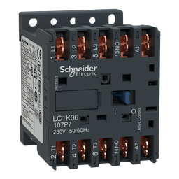 LC1K09107F7 – Contactor, TeSys K, 3P, AC-3, lt or eq to 440V 9A, 1 NO aux., 110VAC coil