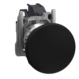 XB4BC21GEX – Complete push button, Harmony XB4 – ATEX D, black, metal, 22mm, mushroom head 40mm, spring return, 1-2 gas zone, 1NO