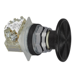 9001KR25BH13 – Push button, Harmony 9001K, metal, mushroom 57mm, black, 30mm, spring return, 1 CO
