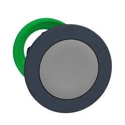 ZB5FA8 – Antimicrobial Flush mounted push button head, Harmony XB5, plastic, grey, 30mm, spring return, unmarked
