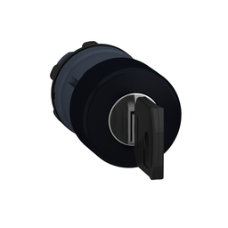 ZB5AS72 – Head for non illuminated push button, Harmony XB5, black mushroom 30mm, 22mm, latching, key to release, unmarked