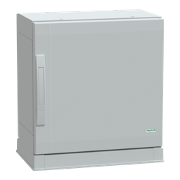 NSYPLAZ553G – Floor standing polyester enclosure, Thalassa PLA, plain door, open bottom, 500x500x320mm, IP54, IK10