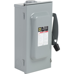 CD323NRB – Safety switch, general duty, fusible, 100A, 120/240 VAC, 3 poles, 30 hp, solid neutral, NEMA 3R with bolt on hub