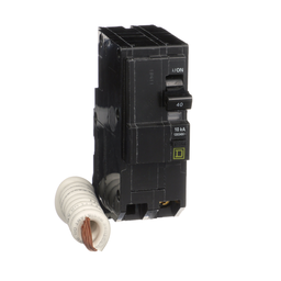 QO240EPD – Mini circuit breaker, QO, 40A, 2 pole, 120/240VAC, 10kA, plug in, 30mA grd fault B