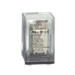 8501KUR12V20 – Plug in relay, Type KU, blade, 0.5 HP at 240 VAC, 10A resistive at 120 VAC, 8 blade, DPDT, 2 NO, 2 NC, 120 VAC coil