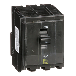 QO310 – Mini circuit breaker, QO, 10A, 3 pole, 120/240VAC, 10kA, plug in