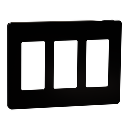SQWP141003BK – Cover frame, X Series, 3 gangs, screwless, black, matte finish