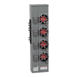 EZMH114125 – Branch unit, EZ Meter-Pak, 125A, 4 x 5 jaw sockets, 120/240VAC, horn bypass, ringless, 800A Al busbar