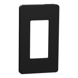 SQWP141001BK – Cover frame, X Series, 1 gang, screwless, black, matte finish