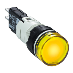 XB6AV5BB – Complete pilot light, Harmony XB6, round yellow, plastic, 16mm, integral LED 12…24V