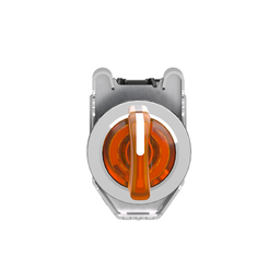 XB4FK135G5 – Illuminated selector switch, Harmony XB4, metal, orange handle, 30mm, universal LED, 3 positions, 1NO   1NC, 110…120V AC