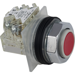 9001KR3RH13 – Push button, Harmony 9001K, metal, projecting, red, 30mm, spring return, 1 CO